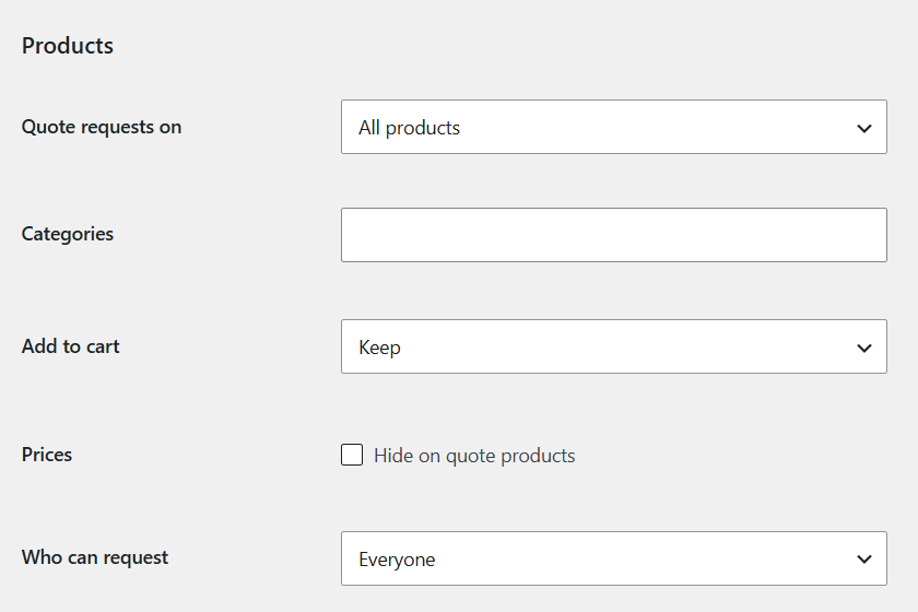 The Quotes tab in WooCommerce settings